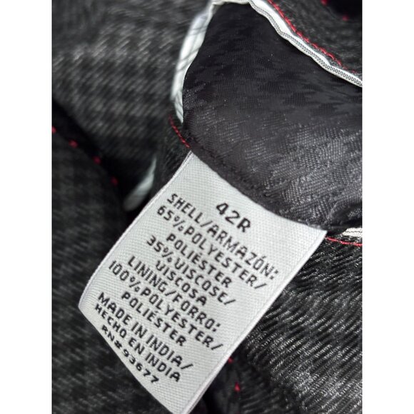 JF J. Ferrar Men's Blazer Jacket Size 42R Gray Check Wool Slim Fit Sport Coat - Picture 5 of 6